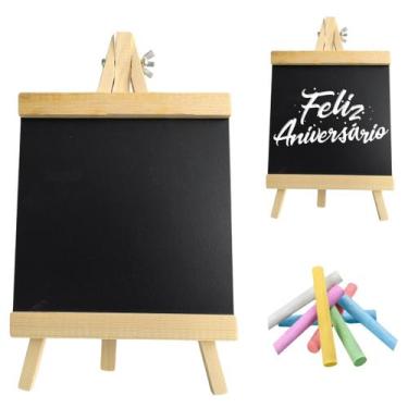 Imagem de Lousa Cavalete Madeira Porta Recados Restaurante 27x16cm - Floripa