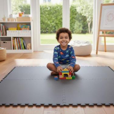 Imagem de Kit 12 Placas Tatame Tapete EVA 50x50cm 10mm Linha Econômica Piso Anti