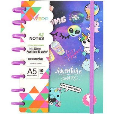 Imagem de Caderno Feminina Com Discos 100 Folhas Pautadas De Tamanho A5 14,1*20,