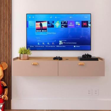 Imagem de Rack Suspenso 1.20 Home Decor Tv 42" Bancada Flutuante 2 Porta Puxador