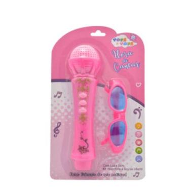 Imagem de Kit Microfone e Óculos Infantil Sortido - BrinqTek