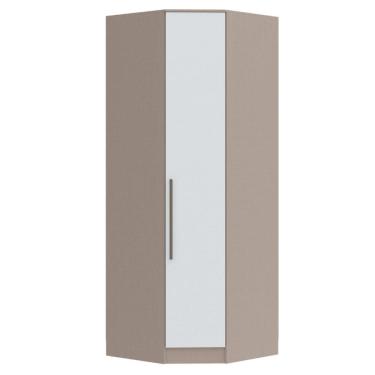 Imagem de Guarda-roupa Canto Oblíquo 1 Porta 100% Mdf Requinte+ Duna/Branco Line