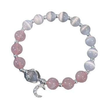 Imagem de Pulseira De Energia Reiki Em Pedra Natural Cristal Rosa Para Mulheres,