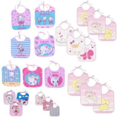 Imagem de Kit 3 Unidades Babador Bebê Impermeável Algodão - Feminino - Inconfral