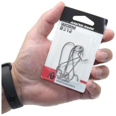 Imagem de Kit 5 Anzol Worm 8312 Albatroz Para Isca Soft Silicone 4/0