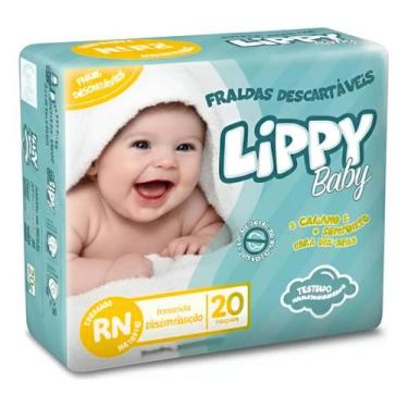 Imagem de Fralda infantil pacote com 20 tiras lippy baby - rn