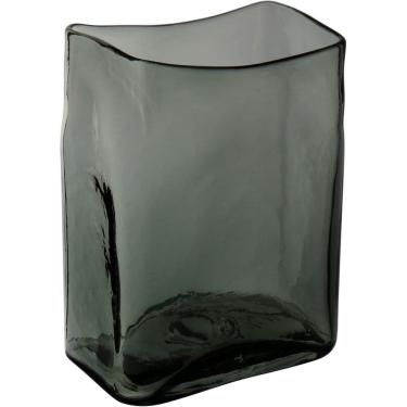 Imagem de VASO DECORATIVO ENFEITE CASA RETANGULAR HOME&CO VIDRO 23x18x13cm FUMÊ