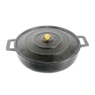 Imagem de Frigideira Panela Alça de Alumínio Fundido Craqueada Preta 30cm - DIVI