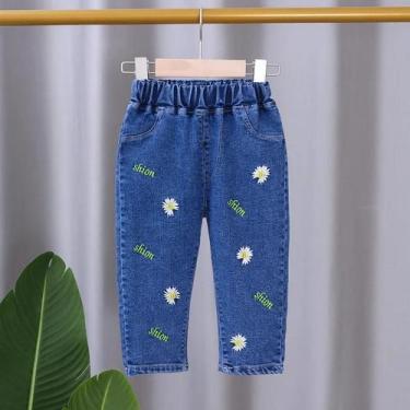 Imagem de Calças Jeans Elásticas Para Meninas, Calças Casuais Para Primavera E O