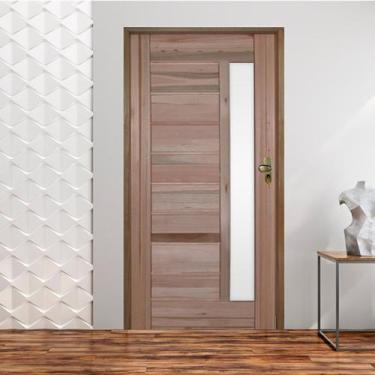 Imagem de Kit Porta de Madeira BBB 210x72cm Batente 11cm Fechadura Stilo Rodam A