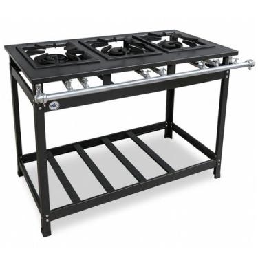 Imagem de Fogão a Gás Luxo 3 Bocas Baixa Pressão 40x40 P8 MR.Fogões 300201 - MR 