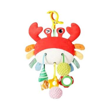 Imagem de Brinquedo Sensorial De Pelúcia Caranguejo Montessori Com Chocalho Para