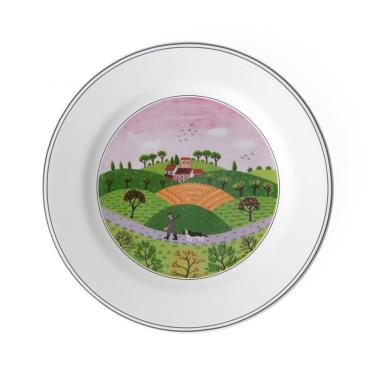 Imagem de Prato para Salada ou Aperitivo de 22 cm com Tema Hunter & Dog, Formato Redondo e Material de Porcelana, Villeroy Boch, Branco Colorido