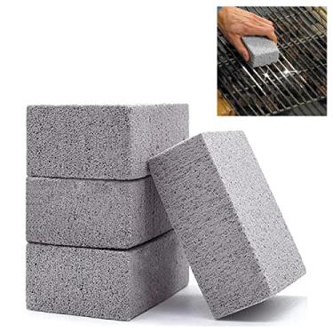 Imagem de KAYCROWN Bloco de tijolos de limpeza de grelha, limpeza de tijolos de limpeza de grelha, remoção de manchas para topo plano, pia, limpador de churrasqueira, limpador de raspador de pedra-pomes, 4