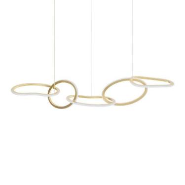 Imagem de Lustre Pendente Nordecor Zena 2597 Ouro Champagne Led Bivolt