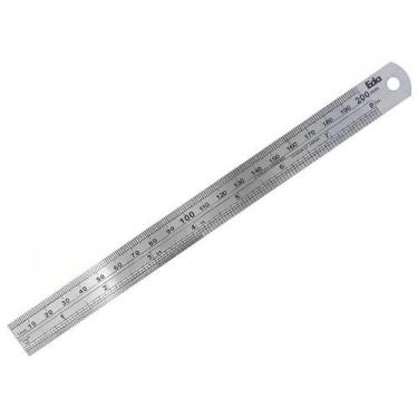 Imagem de Régua De Aço Inox 8"" 20 Cm - 0ar - Eda Régua De Aço Inox 8" 200mm - 0