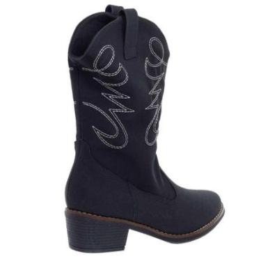 Imagem de Bota Texana Cano Curto Feminina Piccadilly 661006-2 Preta-Feminino