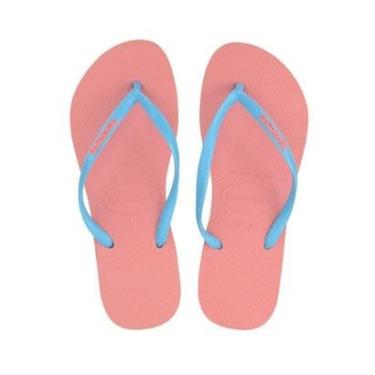 Imagem de Chinelo Feminino Havaianas Slim Logo Pop Up Rosa Peach - 411-Feminino