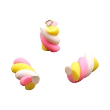 Imagem de Pingentes De Algodão Doce Coloridos Em 6 Cores, 10 Peças, 10x20mm, Kaw