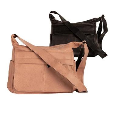 Imagem de Kit Conjunto 2 Bolsa Média Transversal / Ombro Regulável Feminina Casu