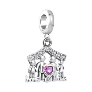 Imagem de Pingente Árvore Genealógica Prata 925 Charm Mãe Pai Amor Eterno Para P