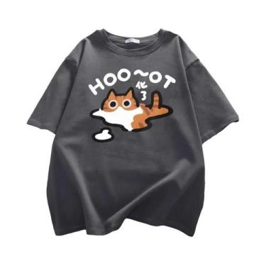 Imagem de Camiseta de manga curta estampada de desenho animado verão confortável