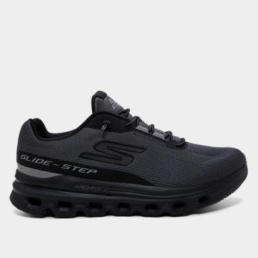 Imagem de Tênis Skechers Go Run Glide-Step Arch Fit Masculino, Preto, Cinza, 43