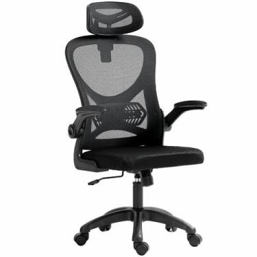 Imagem de Cadeira Escritorio Ergonômica Estocasa Presidente Preta Giratória Recl