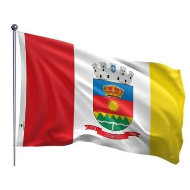 Imagem de Bandeira do Município de Sobral Uma Face Estampada Tamanho 90x128cm - 