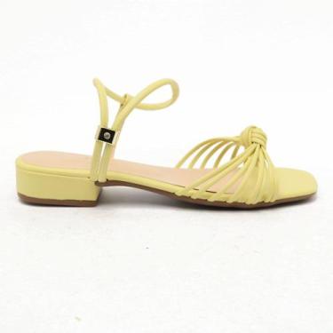 Imagem de Sandália Sapato da Corte Salto Baixo Calce Fácil Nó, S verde claro, 35