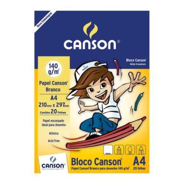 Imagem de Bloco Papel Canson Desenho Branco 20 Folhas A4 140g