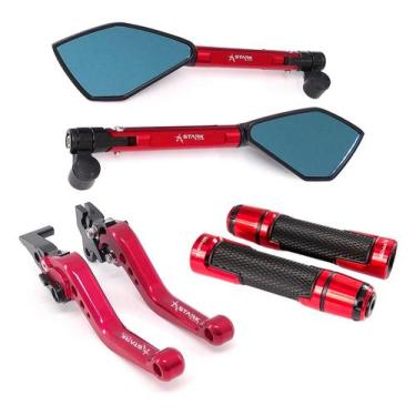Imagem de Kit Retrovisor Manopla Manete Crosser Fazer Lander Factor - Stark Race