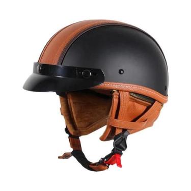 Imagem de Capacete De Moto Vintage Aberto Retrô Para Scooter UCHOOSE Alemanha, B