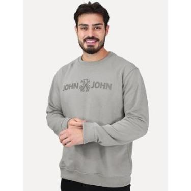 Imagem de Moletom John John Masculino New Basic Logo Rusty Cinza-Masculino