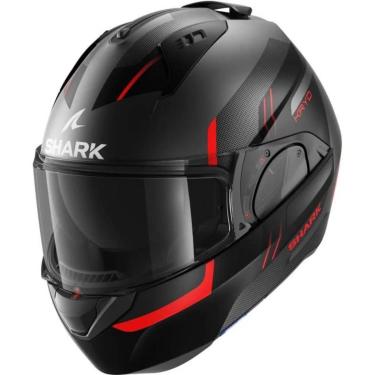 Imagem de Capacete Shark Evo ES Kryd AKR Preto Cinza e Vermelho Fosco-Masculino