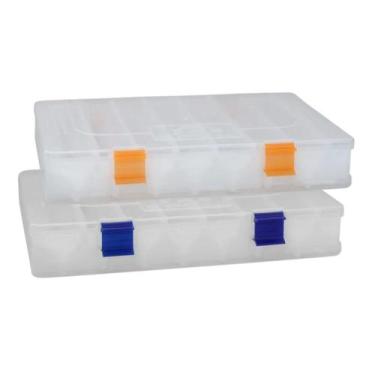 Imagem de Kit com 02 Estojos para Iscas EP Fishing Transparente Duplo (Azul e La