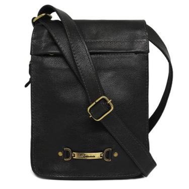 Imagem de Bolsa Transversal Masculina de Couro Jimmy - Relicário, Preto