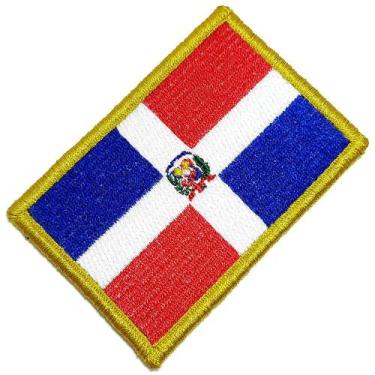 Imagem de Bandeira República Dominicana Patch Bordada Fecho Contato - BR44