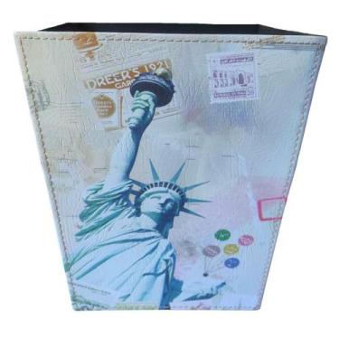 Imagem de Lixeira Para Escritório em Material Ecológico Estampa New York 28x24x2