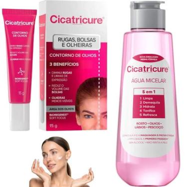 Imagem de Kit Cicatricure Água Micelar 5 em 1 Demaquilante Creme Contorno de Olh