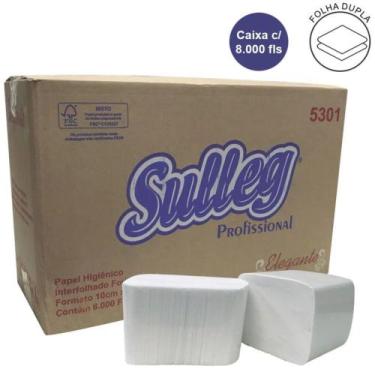 Imagem de Papel Higiênico Interfolhado Fha Dupla 10x20,5cm Elegante Cx/8000 folh