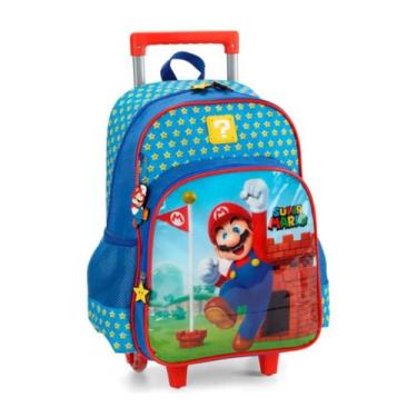 Imagem de Mochila De Rodinhas Escolar Infantil Super Mario Com Chaveiro Luxcel ,