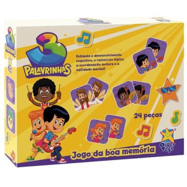 Imagem de Jogo da memória 3 Palavrinhas com 24 peças de madeira - DIVERTOYS