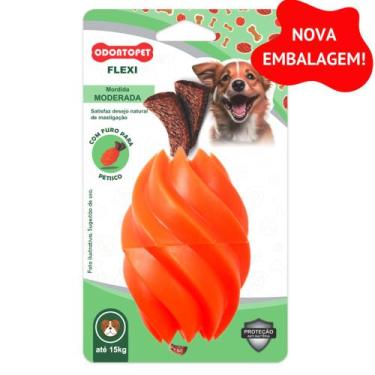 Imagem de Brinquedo Mordedor para Cachorro Bola Dental com Porta Petiscos Odonto