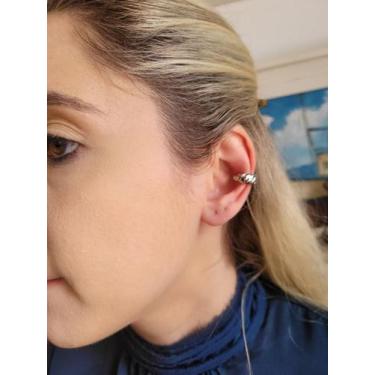 Imagem de Piercing fake tubo torcido com banho em rodio branco - INFINITI
