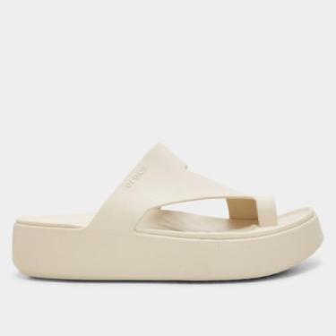 Imagem de Sandália Crocs Getaway Platform Toe Loop Feminina, Marrom escuro, 36