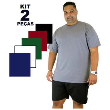 Imagem de KIT 2 Camisas Camisetas Básicas Plus Size Masculina 100% Algodão Extra