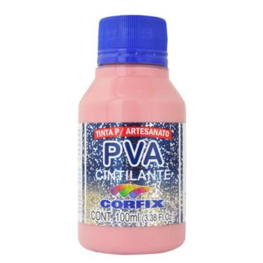 Imagem de Tinta Pva Cintilante 100ml Corfix p/ Mdf Gesso Rosa Antigo