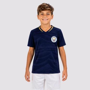 Imagem de Camisa Manchester City Peter Infantil Azul Marinho - Braziline, 4 ANOS