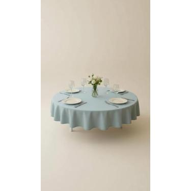 Imagem de Toalha de Mesa Redonda 1,40m Lisa Azul Bebê - Congratulations Store